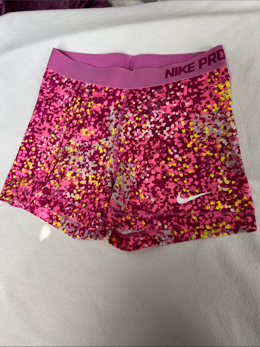 Nike Pro Pink Multicolor Speckle Bike Shorts